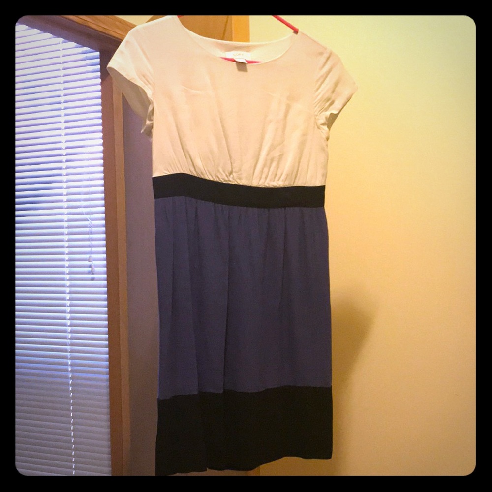 Loft - grey/black/purple color block dress.
